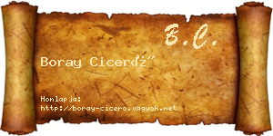 Boray Ciceró névjegykártya